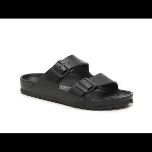 Arizona Birkenstock black rubber slide sandal